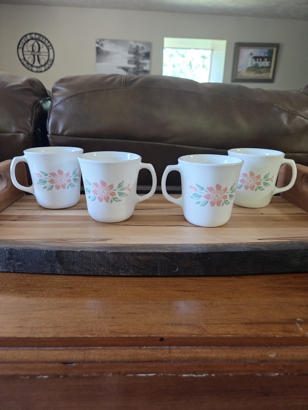 Vintage Corelle By Corning Ware Set of 4 Mugs EUC like New Island Breeze